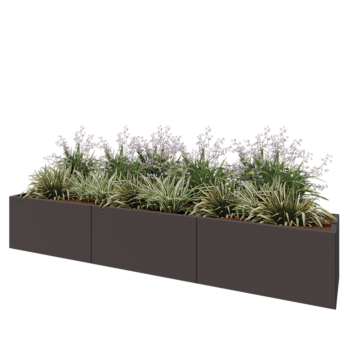 Steel planter XXL - Rectangle - 300 x 50 x 50 cm - Other RAL colour - With bottom plate