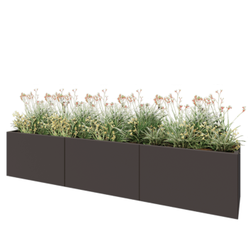 Steel planter XXL - Rectangle - 300 x 50 x 60 cm - Other RAL colour - With bottom plate
