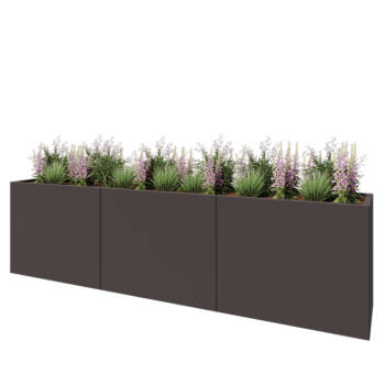 Steel planter XXL - Rectangle - 300 x 50 x 80 cm - Other RAL colour - With bottom plate