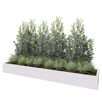 Steel planter XXL - Rectangle - 300 x 60 x 30 cm - RAL9005 matt (white) - Without bottom plate