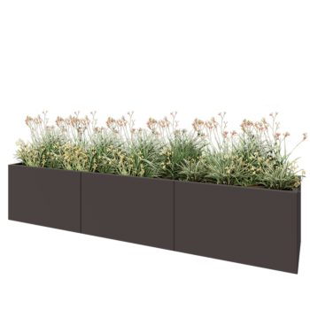 Steel planter XXL - Rectangle - 300 x 60 x 60 cm - RAL7016 matt (anthracite grey) - Without bottom plate