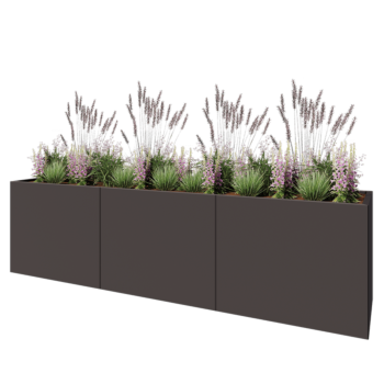 Steel planter XXL - Rectangle - 300 x 60 x 80 cm - Other RAL colour - Without bottom plate