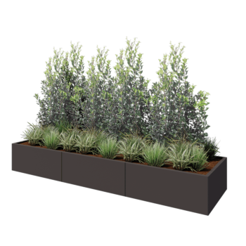 Steel planter XXL - Rectangle - 300 x 80 x 40 cm - RAL7016 matt (anthracite grey) - With bottom plate