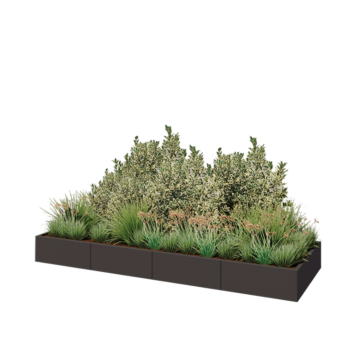 Steel planter XXL - Rectangle - 320 x 100 x 30 cm - Other RAL colour - Without bottom plate