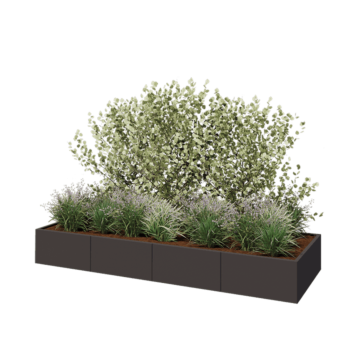 Steel planter XXL - Rectangle - 320 x 100 x 40 cm - Other RAL colour - Without bottom plate
