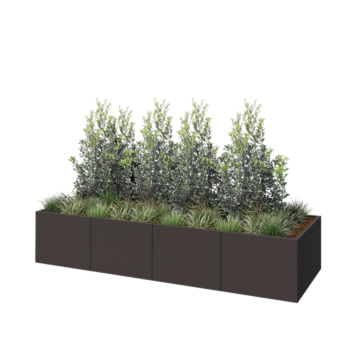 Steel planter XXL - Rectangle - 320 x 100 x 60 cm - Other RAL colour - Without bottom plate