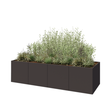 Steel planter XXL - Rectangle - 320 x 100 x 80 cm - Other RAL colour - Without bottom plate