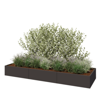 Steel planter XXL - Rectangle - 360 x 100 x 40 cm - Other RAL colour - Without bottom plate