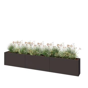 Steel planter XXL - Rectangle - 360 x 30 x 60 cm - Other RAL colour - Without bottom plate