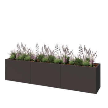 Steel planter XXL - Rectangle - 360 x 60 x 80 cm - Other RAL colour - Without bottom plate