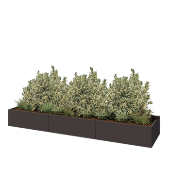 Steel planter XXL - Rectangle - 360 x 80 x 40 cm - Other RAL colour - Without bottom plate