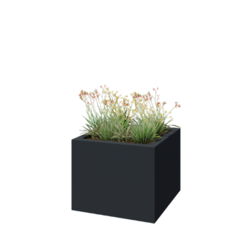 Fibreglass planter - Square - 100 x 100 x 80 cm - RAL7021 matt (black grey) - With bottom