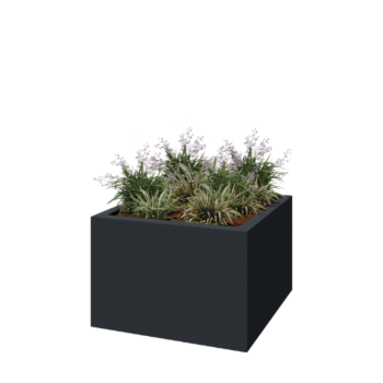 Fibreglass planter - Square - 120 x 120 x 80 cm - RAL7021 matt (black grey) - With bottom