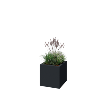 Fibreglass planter - Square - 40 x 40 x 40 cm - RAL7021 matt (black grey) - With bottom