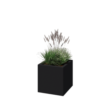 Fibreglass planter - Square - 40 x 40 x 40 cm - RAL7021 matt (black grey) - With bottom