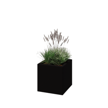Fibreglass planter - Square - 40 x 40 x 40 cm - RAL9005 matt (black) - With bottom