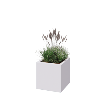 Fibreglass planter - Square - 40 x 40 x 40 cm - RAL9010 matt (white) - With bottom