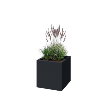 Fibreglass planter - Square - 50 x 50 x 50 cm - RAL7021 matt (black grey) - With bottom