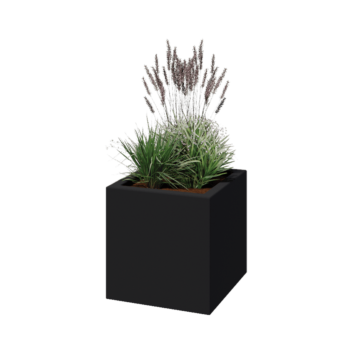 Fibreglass planter - Square - 50 x 50 x 50 cm - RAL7021 matt (black grey) - With bottom