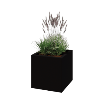 Fibreglass planter - Square - 50 x 50 x 50 cm - RAL9005 matt (black) - With bottom