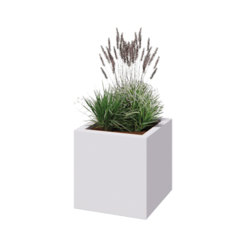 Fibreglass planter - Square - 50 x 50 x 50 cm - RAL9010 matt (white) - With bottom