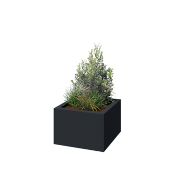 Fibreglass planter - Square - 60 x 60 x 40 cm - RAL7021 matt (black grey) - With bottom