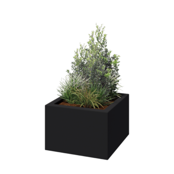 Fibreglass planter - Square - 60 x 60 x 40 cm - RAL7021 matt (black grey) - With bottom
