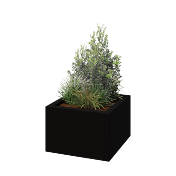 Fibreglass planter - Square - 60 x 60 x 40 cm - RAL9005 matt (black) - With bottom