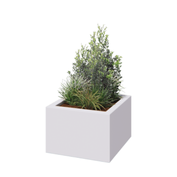 Fibreglass planter - Square - 60 x 60 x 40 cm - RAL9010 matt (white) - With bottom