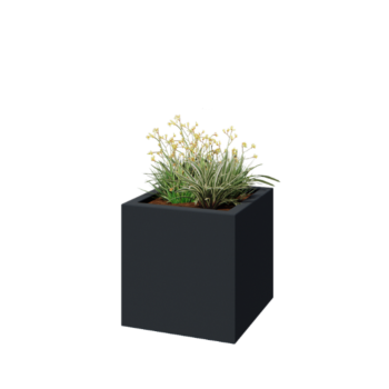 Fibreglass planter - Square - 60 x 60 x 60 cm - RAL7021 matt (black grey) - With bottom