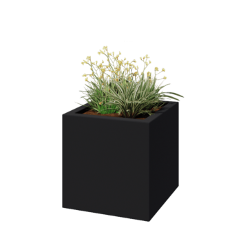 Fibreglass planter - Square - 60 x 60 x 60 cm - RAL7021 matt (black grey) - With bottom