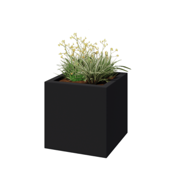 Fibreglass planter - Square - 60 x 60 x 60 cm - RAL9005 matt (black) - With bottom