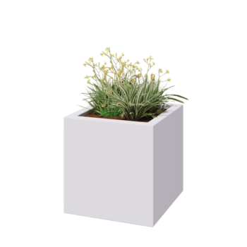 Fibreglass planter - Square - 60 x 60 x 60 cm - RAL9010 matt (white) - With bottom
