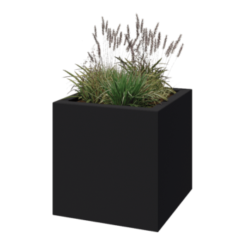 Fibreglass planter - Square - 70 x 70 x 70 cm - RAL7021 matt (black grey) - With bottom