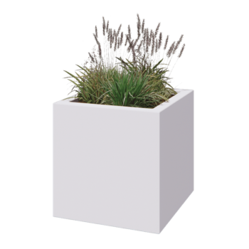 Fibreglass planter - Square - 70 x 70 x 70 cm - RAL9010 matt (white) - With bottom