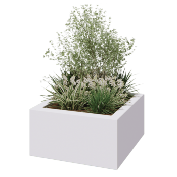 Fibreglass planter - Square - 80 x 80 x 40 cm - RAL9010 matt (white) - With bottom