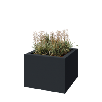 Fibreglass planter - Square - 80 x 80 x 60 cm - RAL7021 matt (black grey) - With bottom