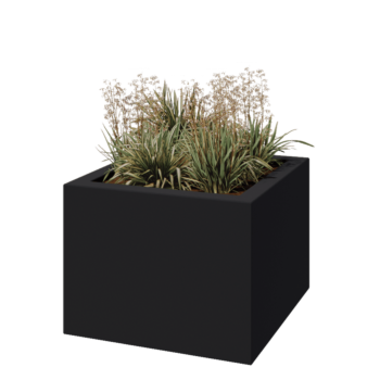 Fibreglass planter - Square - 80 x 80 x 60 cm - RAL7021 matt (black grey) - With bottom