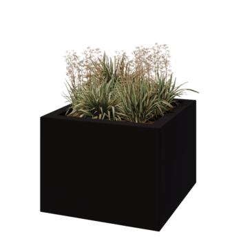 Fibreglass planter - Square - 80 x 80 x 60 cm - RAL9005 matt (black) - With bottom