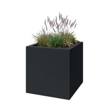 Fibreglass planter - Square - 80 x 80 x 80 cm - RAL7021 matt (black grey) - With bottom