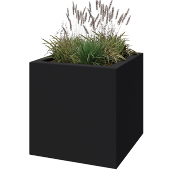 Fibreglass planter - Square - 80 x 80 x 80 cm - RAL7021 matt (black grey) - With bottom