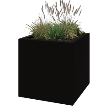 Fibreglass planter - Square - 80 x 80 x 80 cm - RAL9005 matt (black) - With bottom