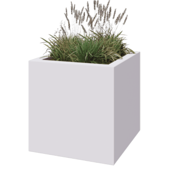 Fibreglass planter - Square - 80 x 80 x 80 cm - RAL9010 matt (white) - With bottom