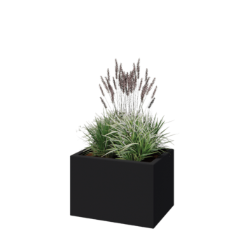 Fibreglass planter - Rectangle - 60 x 40 x 40 cm - RAL7021 matt (black grey) - With bottom