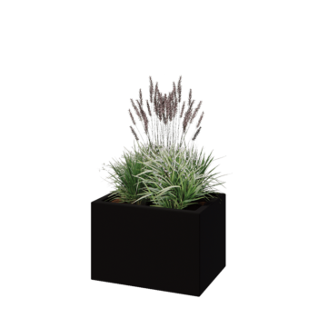 Fibreglass planter - Rectangle - 60 x 40 x 40 cm - RAL9005 matt (black) - With bottom