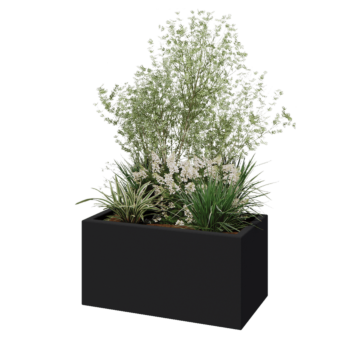 Fibreglass planter - Rectangle - 80 x 40 x 40 cm - RAL7021 matt (black grey) - With bottom