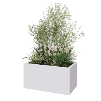 Fibreglass planter - Rectangle - 80 x 40 x 40 cm - RAL9010 matt (white) - With bottom