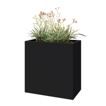 Fibreglass planter - Rectangle - 80 x 40 x 80 cm - RAL7021 matt (black grey) - With bottom