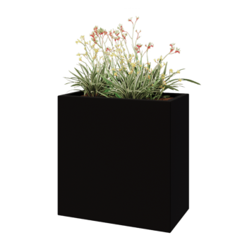 Fibreglass planter - Rectangle - 80 x 40 x 80 cm - RAL9005 matt (black) - With bottom