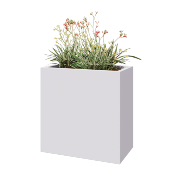 Fibreglass planter - Rectangle - 80 x 40 x 80 cm - RAL9010 matt (white) - With bottom